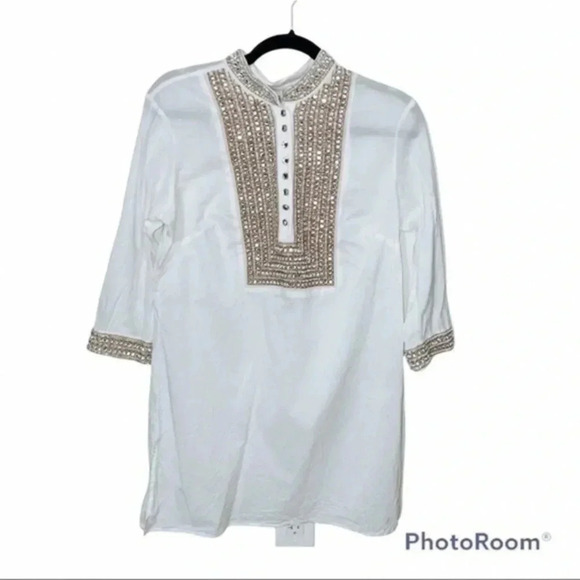 Chico’s beaded tunic cover up size 1 /8 - Picture 1 of 7
